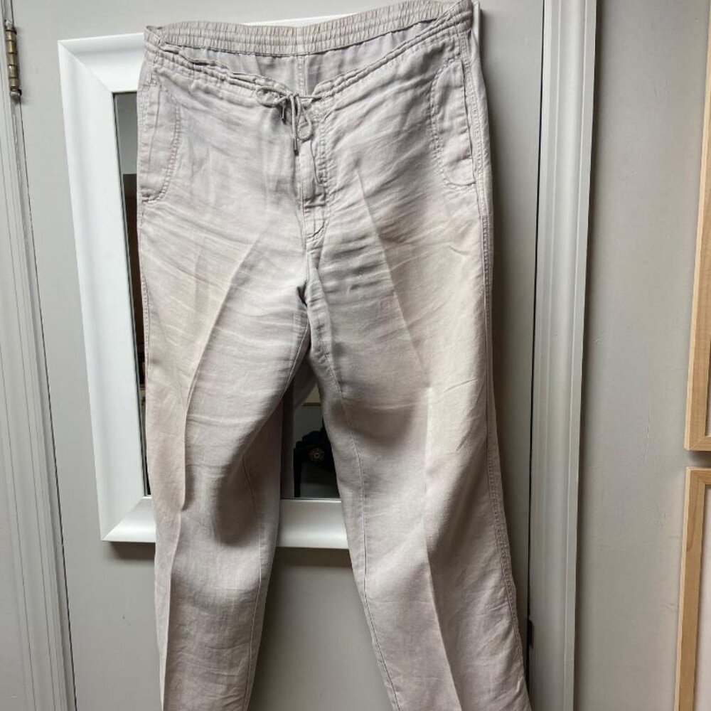 Z Zegna Beige Drawstring Chinos linen